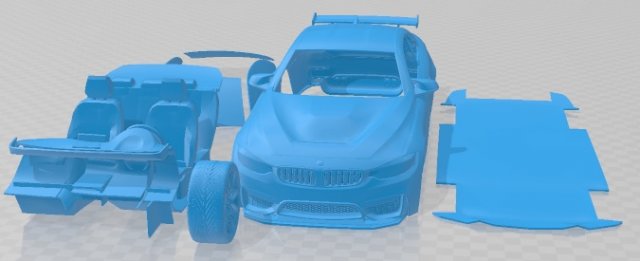 M4 GTS Printable Car in separate parts Modelo de impresión 3D .c4d .max .obj .3ds .fbx .stl .blend 