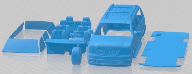 GMC Denali XL Printable Car 3D Baskı Modeli .c4d .max .obj .3ds .fbx .stl .blend 