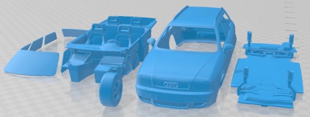 Audi RS2 Quattro Avant 1995 Printable Car 3D प्रिंट मॉडल .c4d .max .obj .3ds .fbx .stl .blend 