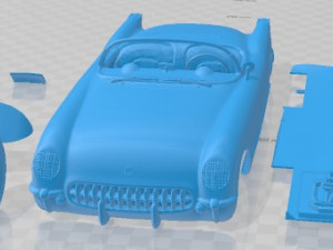 Chevrolet Corvette 235 Blue Flame 1954 Printable Car Modelo de Impressão 3D