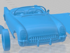 Chevrolet Corvette 235 Blue Flame 1954 Printable Car 3D Print Model