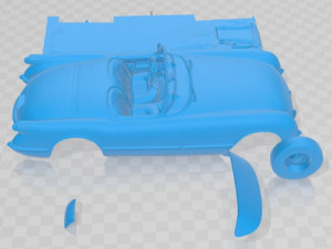 Chevrolet Corvette 235 Blue Flame 1954 Printable Car 3D Print Model