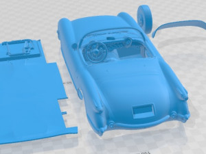 Chevrolet Corvette 235 Blue Flame 1954 Printable Car 3D Print Model