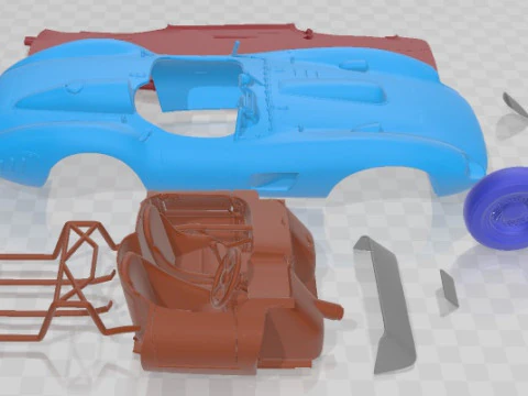 Ferrari 335 S Spider Scaglietti Printable Car 3D Print Model
