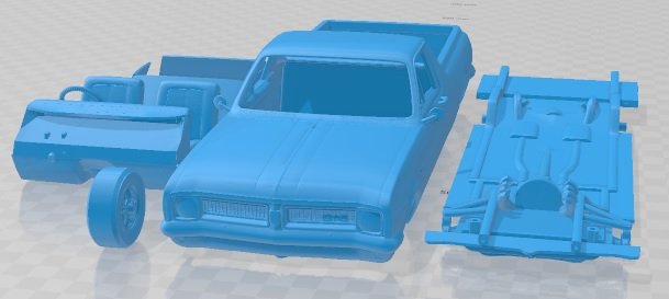 Holden HG Kingswood Ute V8 1970 Printable Car 3D-Druckmodell .c4d .max .obj .3ds .fbx .stl .blend 