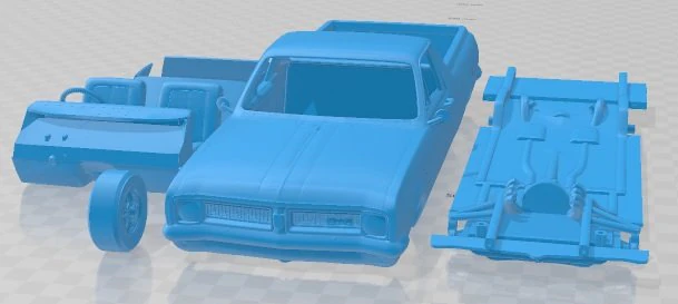 Holden HG Kingswood Ute V8 1970 Printable Car 3D Print Model .c4d .max .obj .3ds .fbx .stl .blend 
