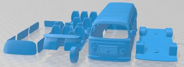 Volkswagen Kombi 2012 Printable Van 3D Print Model .c4d .max .obj .3ds .fbx .stl .blend 