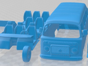 Volkswagen Kombi 2012 Printable Van 3D Print Model