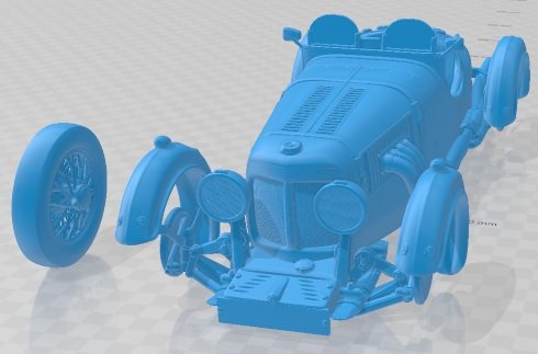 Aston Martin Ulster 1935 Printable Car Model Cetak 3D .c4d .max .obj .3ds .fbx .stl .blend 