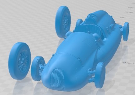 Auto Union Type D 1938 Printable Car 3D Druckmodell .c4d .max .obj .3ds .fbx .stl .blend 