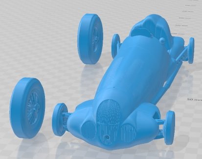 Mercedes Benz W125 1937 Printable Car 3D-printmodel .c4d .max .obj .3ds .fbx .stl .blend 