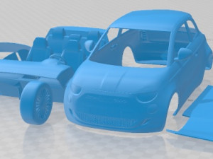 Fiat 500 2021 Printable Car 3D Print Model