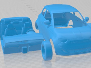 Fiat 500 2021 Printable Car Modello di stampa 3D