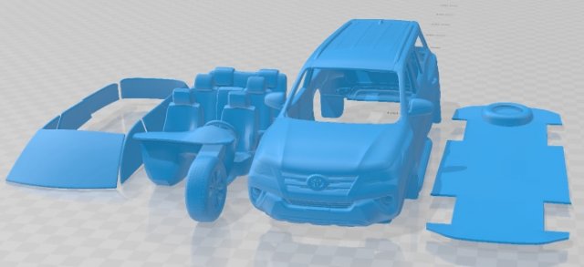 Toyota Fortuner VXR 2019 Printable Car 3D प्रिंट मॉडल .c4d .max .obj .3ds .fbx .stl .blend 
