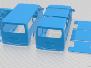 Toyota Hiace LWB Combi 2013 Printable Van Modello di stampa 3D