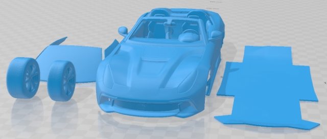 Ferrari F12 TRS Roadster 2014 Printable Car Modelo de impresión 3D .c4d .max .obj .3ds .fbx .stl .blend