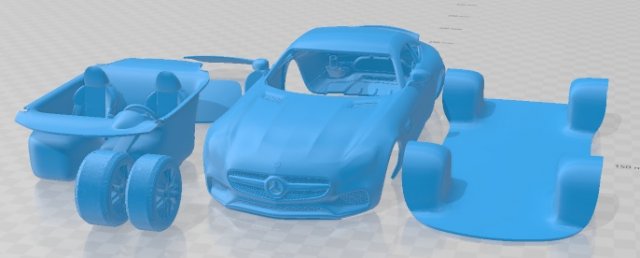 Mercedes Benz AMG GT 2014 Printable Car 3D Print Model .c4d .max .obj .3ds .fbx .stl .blend 