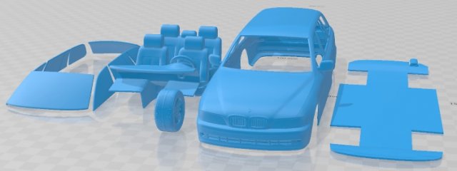 5 Series Touring 1999 Printable Car Modelo de Impressão 3D .c4d .max .obj .3ds .fbx .stl .blend 