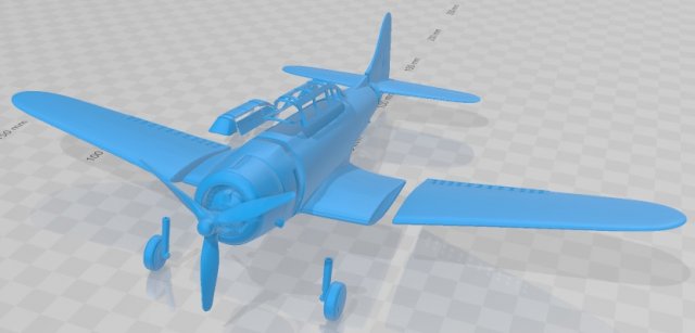Airplane SBD Dauntless Printable Modèles 3D en vedette .c4d .max .obj .3ds .fbx .stl .blend 