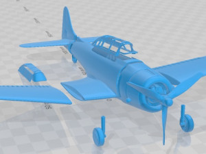 Airplane SBD Dauntless Printable Modèles 3D en vedette