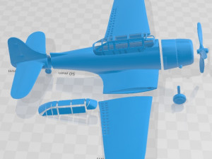 Airplane SBD Dauntless Printable Modèles 3D en vedette