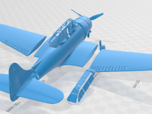 Airplane SBD Dauntless Printable Modèles 3D en vedette