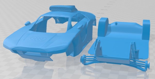 Audi RS Q e-tron Dakar Rally 2022 Printable Body Car Modello di stampa 3D .c4d .max .obj .3ds .fbx .stl .blend 