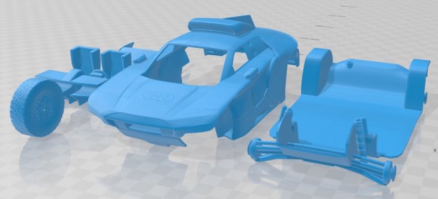 Audi RS Q e-tron Dakar Rally 2022 Printable Car 3D Baskı Modeli .c4d .max .obj .3ds .fbx .stl .blend 