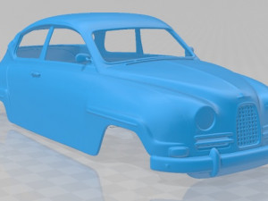 Saab 96 1960 Printable Body Car 3D-Druckmodell