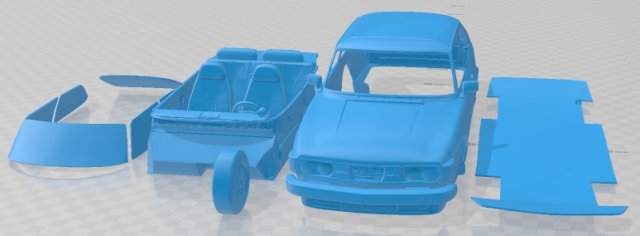 Saab 99 Turbo 1978 Printable Car 3Dプリントモデル .c4d .max .obj .3ds .fbx .stl .blend 