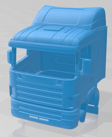 Scania 164L 420 Printable Cabin Truck 3D Baskı Modeli .c4d .max .obj .3ds .fbx .stl .blend 