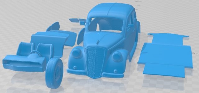 Lancia Ardea 1939 Printable Car Modelo de Impressão 3D .c4d .max .obj .3ds .fbx .stl .blend 