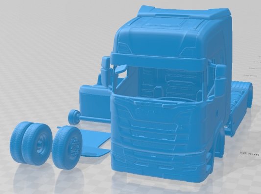 Scania S 730 Highline Tractor Truck 2016 Printable 3D 프린트 모델 .c4d .max .obj .3ds .fbx .stl .blend 
