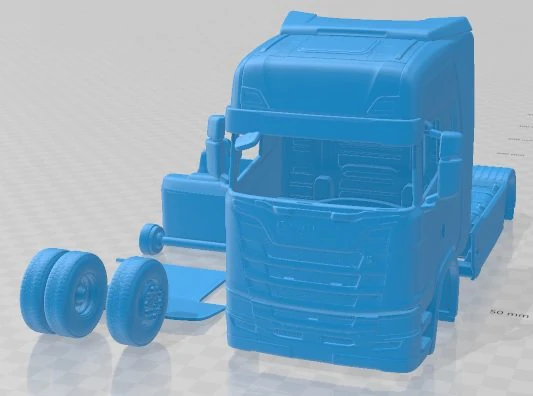 Scania S 730 Highline Tractor Truck 2016 Printable 3D Print Model .c4d .max .obj .3ds .fbx .stl .blend 