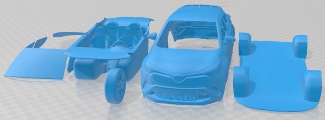 Toyota C HR 2020 Printable Car 3Dプリントモデル .c4d .max .obj .3ds .fbx .stl .blend