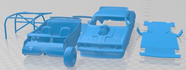 XB Pursuit Printable Car 3D 프린트 모델 .c4d .max .obj .3ds .fbx .stl .blend 