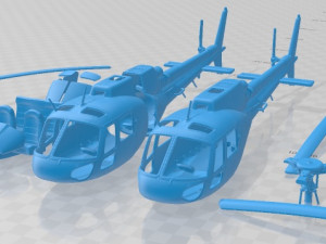Eurocopter AS350 BA Printable Helicopter 3D Print Model