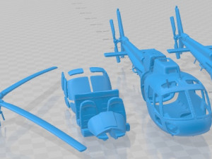Eurocopter AS350 BA Printable Helicopter 3D Print Model