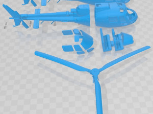 Eurocopter AS350 BA Printable Helicopter 3D Print Model