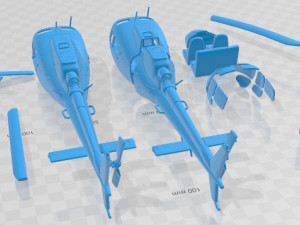Eurocopter AS350 BA Printable Helicopter 3D Print Model