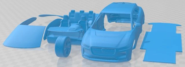 Jaguar I Pace 2019 Printable Car 3D Print Model .c4d .max .obj .3ds .fbx .stl .blend 