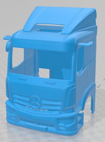 Mercedes Benz eACTROS Printable Cabin Truck 3D Print Model .c4d .max .obj .3ds .fbx .stl .blend 
