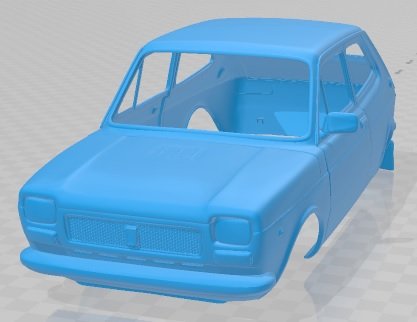 Fiat 127 1972 Printable Body Car Modelo de Impressão 3D .c4d .max .obj .3ds .fbx .stl .blend 