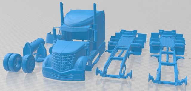 International Lonestar 2015 Printable Cabin Truck Modelo de Impressão 3D .c4d .max .obj .3ds .fbx .stl .blend 