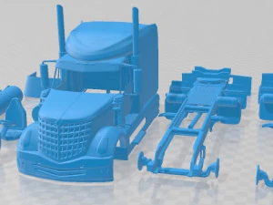 Uluslararası Lonestar 2015 Yazdırılabilir Kabinli Kamyon 3D Baskı Modeli