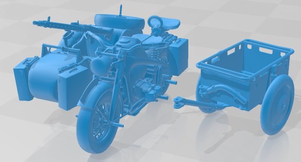 Zundapp KS 750 1942 Printable Motorbike 3D 打印模型 .c4d .max .obj .3ds .fbx .stl .blend 