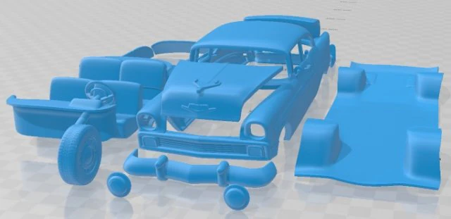 Chevrolet BelAir 1955 Printable Car 3D Print Model .c4d .max .obj .3ds .fbx .stl .blend 