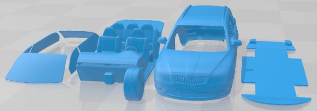 Skoda Octavia RS Combi 2010 Printable Car Modelo de impresión 3D .c4d .max .obj .3ds .fbx .stl .blend