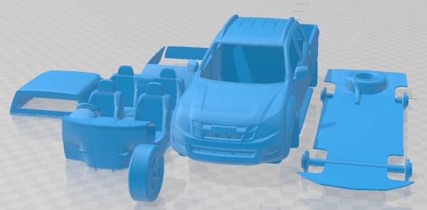 Isuzu D Max Double Cab Huntsman 2014 Printable Car Model do druku 3D .c4d .max .obj .3ds .fbx .stl .blend 