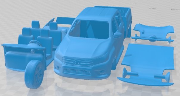 Toyota Hilux Double Cab Revo 2018 Printable Car 3D Принт Модель .c4d .max .obj .3ds .fbx .stl .blend 